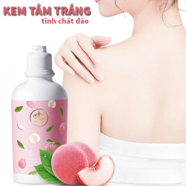 Gia công kem tắm trắng tinh chất đào (CHO NÀNG) làn da BẬT TONE|Nhà máy sản xuất gia công mỹ phẩm